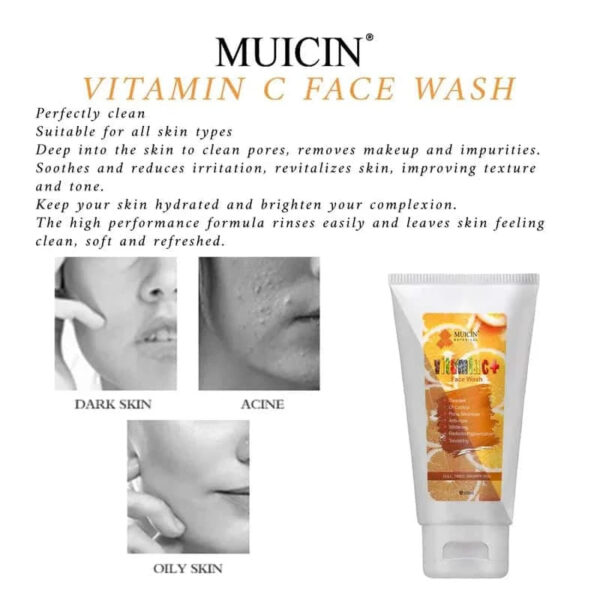 MUICIN Vitamin C+ Face Wash, Energizing Bright Clean. - Image 4