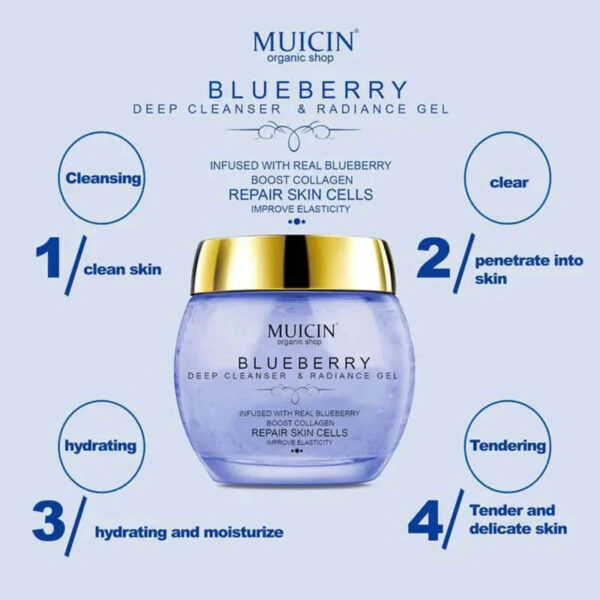 MUICIN Blueberry Deep Cleanser & Radiance Gel 150 g, Hydrate & Repair Skin. - Image 5