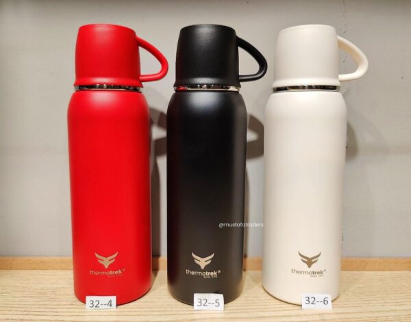 Water Bottle Elegant Thermos Flask with Cup, 24 Hrs. Hot and Cold Thermos steel Water Bottle with Vacuum Insulated Mug, 800 ml,