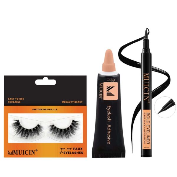 Muicin Luxury Faux Eyelashes Set, Voluminous Glamour (Different Style), Black Bold Eyelashes Kit. - Image 23
