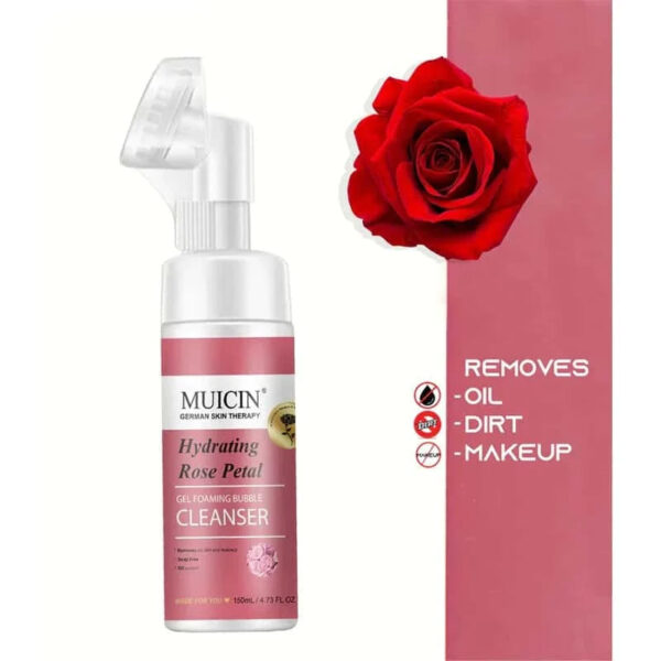 MUICIN Rose Petal Gel Foaming Bubble Cleanser. - Image 7