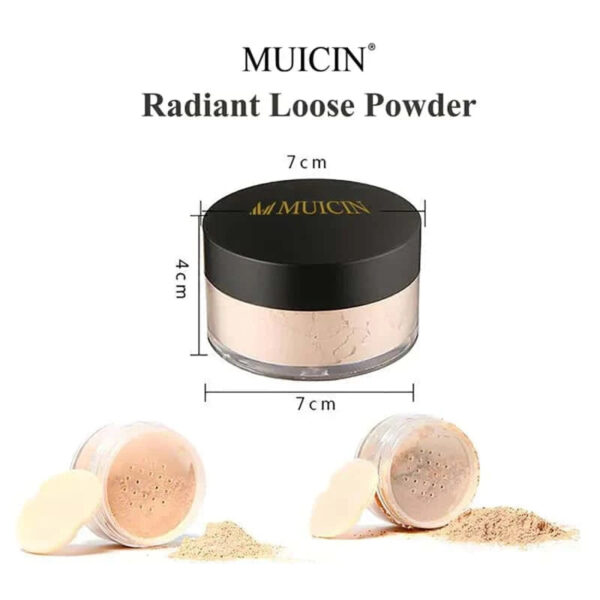 MUICIN Radiant Finish Loose Powder, Light and Luminous Complexion for Face and Body. - Image 6