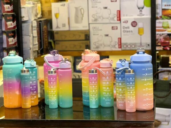 3PCS set Sports Water Bottle With Straw Fitness Water Bottles