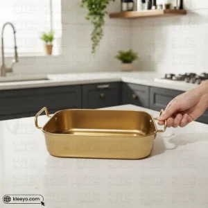 Stenkips Golden Stainless Steel Rectangle Oven Dish 25cm (Model: 25-25)