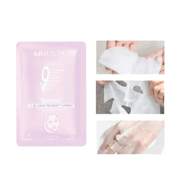 MUICIN V9+ Facial Glow Hydrating Sheet Mask | 9-in-1 Multi-Action Formula. - Image 4