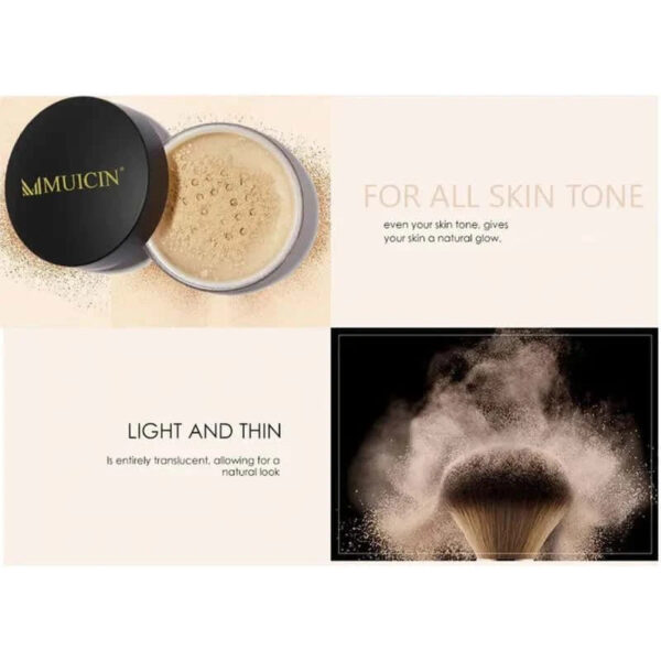 MUICIN Radiant Finish Loose Powder, Light and Luminous Complexion for Face and Body. - Image 5