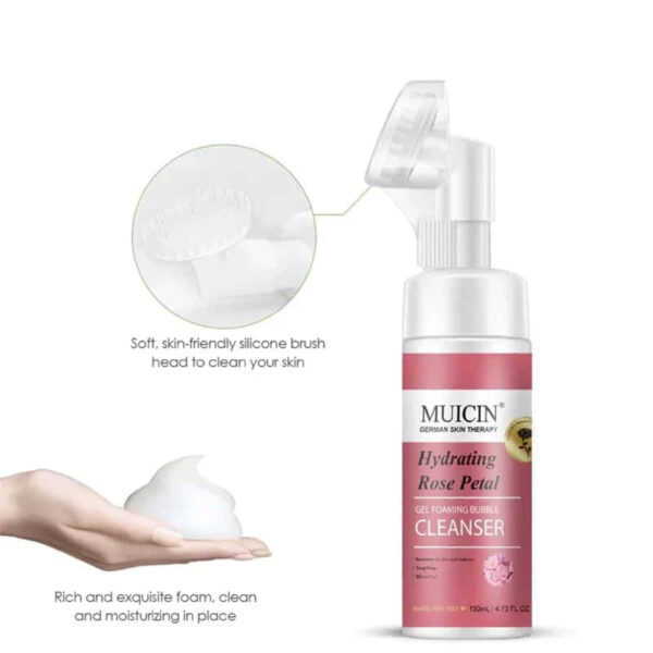 MUICIN Rose Petal Gel Foaming Bubble Cleanser. - Image 6