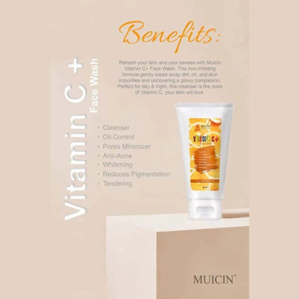 MUICIN Vitamin C+ Face Wash, Energizing Bright Clean. - Image 5