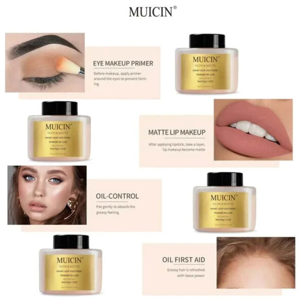MUICIN Nude Matte Radiant Loose Powder, Invisible Finish for a Flawless Complexion. - Image 4