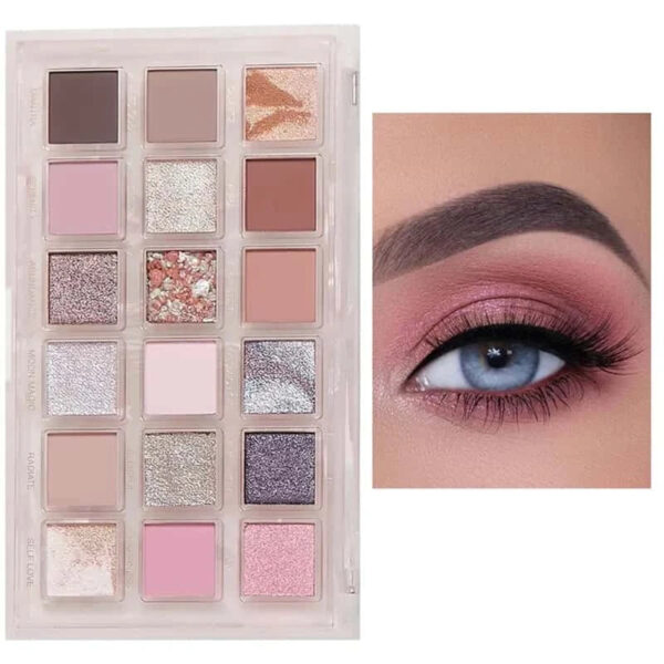 MUICIN Pink Rose Quartz Eyeshadow Palette, Gemstone Inspired Beauty for Luminous Looks. - Image 2