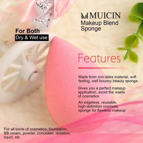 MUICIN Pink Sponge Makeup Blender. - Image 3