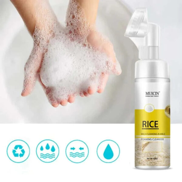 MUICIN Rice Mild Cleansing Bubble Foaming Facial Cleanser. - Image 3