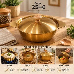 Stenkips Golden Cooking Pot with Handle Stainless Steel (25-6)
