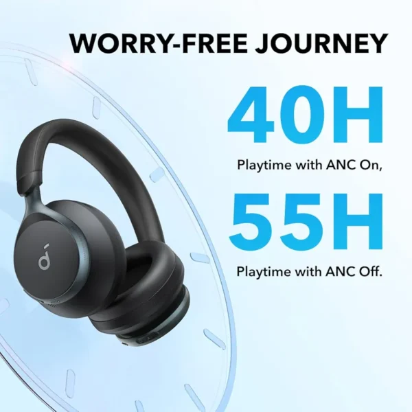 Soundcore by Anker, Space One, Active Noise Cancelling Headphone (Black). - Image 3