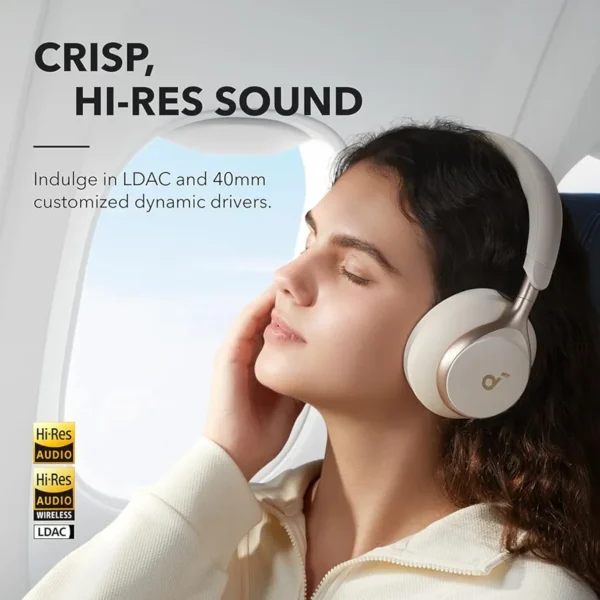 Soundcore by Anker, Space One, Active Noise Cancelling Headphone (White). - Image 4