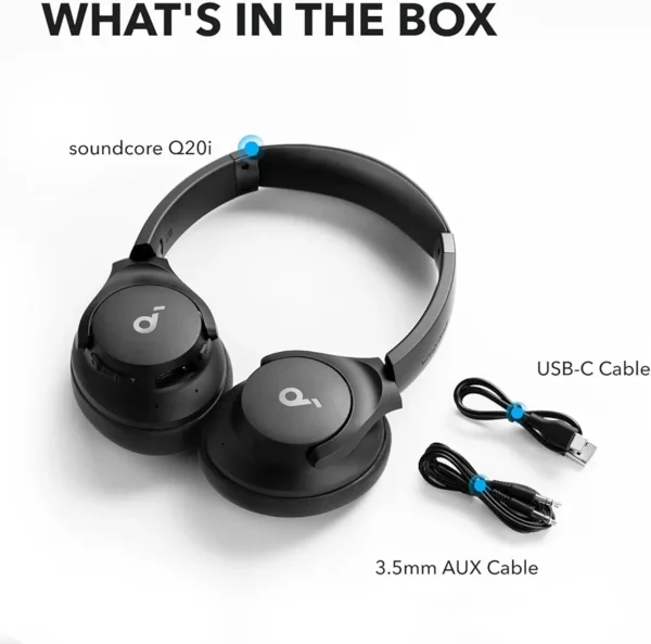 Soundcore by Anker Q20i Active Noise Cancelling Headphone (Black). - Image 2