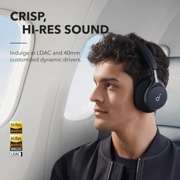 Soundcore by Anker, Space One, Active Noise Cancelling Headphone (Black). - Image 4