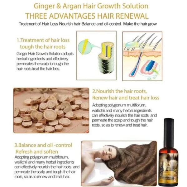 MUICIN Ginger & Argan Hair Oil 30ml - Image 4