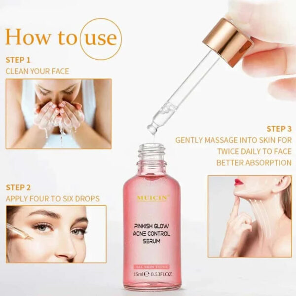 MUICIN V9 Pinkish Glow Anti Acne Face Serum 13 ml. - Image 3