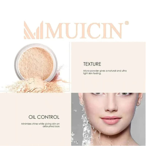 MUICIN Radiant Finish Loose Powder, Light and Luminous Complexion for Face and Body. - Image 3