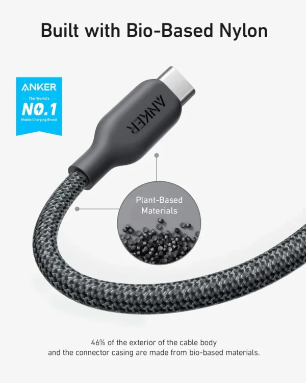 Anker 544 Type C to Type C 240W Cable Bio Nylon 6ft (Black). - Image 8