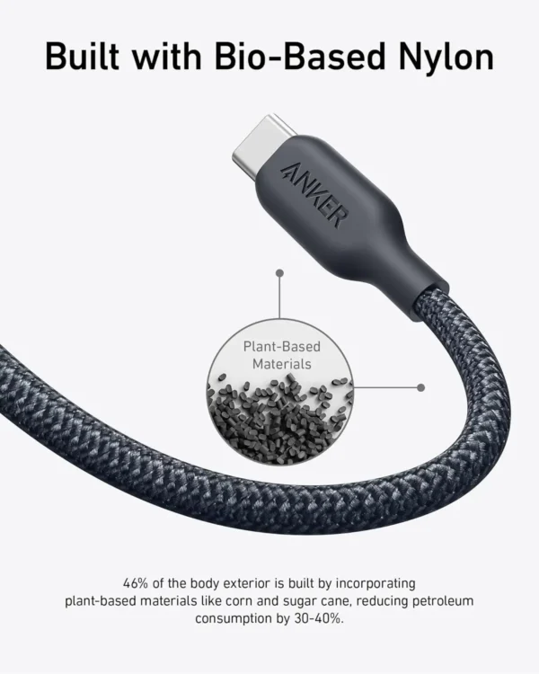 Anker 544 Type C to Type C 240W Cable Bio Nylon 6ft (Black). - Image 3