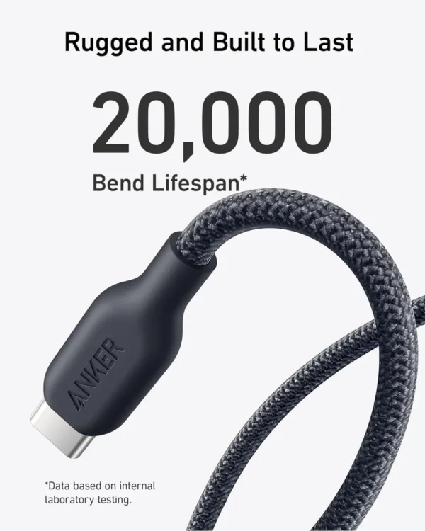 Anker 544 Type C to Type C 240W Cable Bio Nylon 6ft (Black). - Image 4