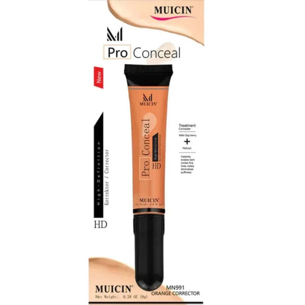 MUICIN HD Pro Concealer Corrector, Ultimate Coverage and Lightweight Formula (Orange). - Image 3