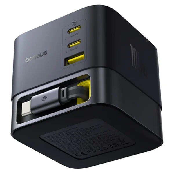 Baseus 100W Desktop Charger For Tablet Laptop Fast Charger Retractable USB C Phone Charger - Image 3