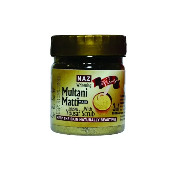 Multani Mitti 3-in-1 Powder, Organic Mud Face Pack with Husn e Yousuf, 150g, Cleansing, and Brightening Face Mask - Image 2