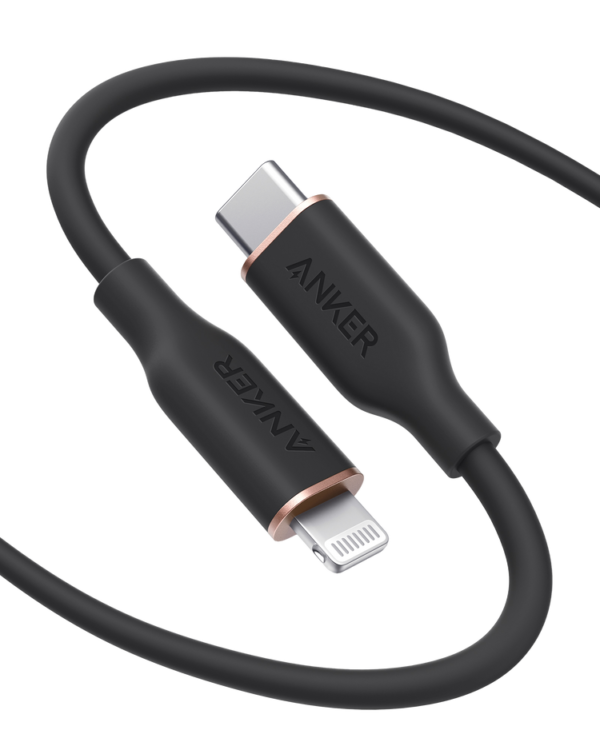 Anker 641 USB-C to Lightning 20W Cable Bio Jelly 0.9m 3ft, Black.
