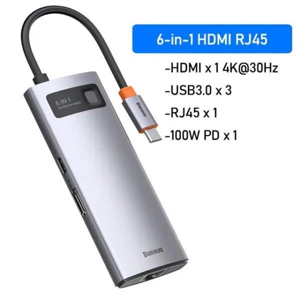 Baseus Ultra Joy Series 6-Port HUB - Image 3