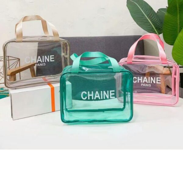 Large Capacity Neon Transparent PVC Cosmetic Bag