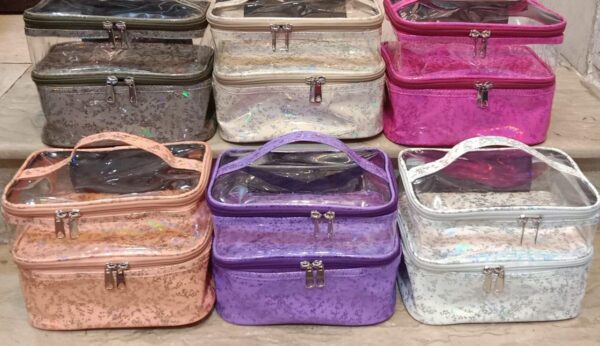 Double Layer Square Travel Makeup Bag Cosmetic Bag