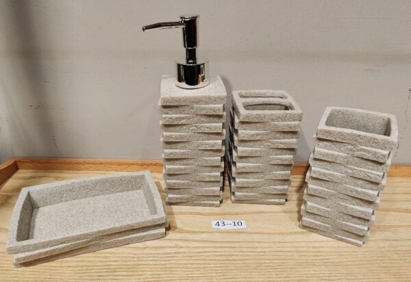 Bathroom Accessories Set, Liquid Soap Dispenser, Soap Dish, Toothbrush Holder and Tumbler (Set of 4).