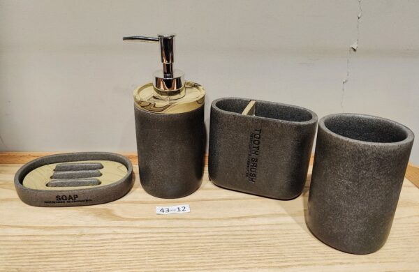 Bathroom Accessories Set Soap Dispenser Bottle Dish Washroom Toothbrush Holder and Tumbler.