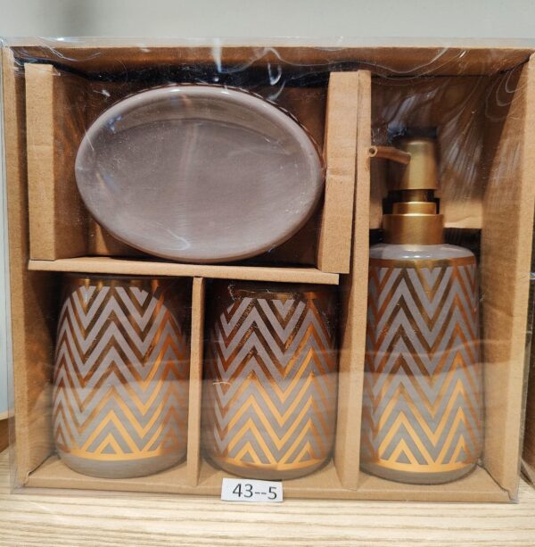 Premium Quality 4 Pcs, Bath Set, Liquid Soap Dispenser, Soap Dish, Toothbrush Holder and Tumbler.
