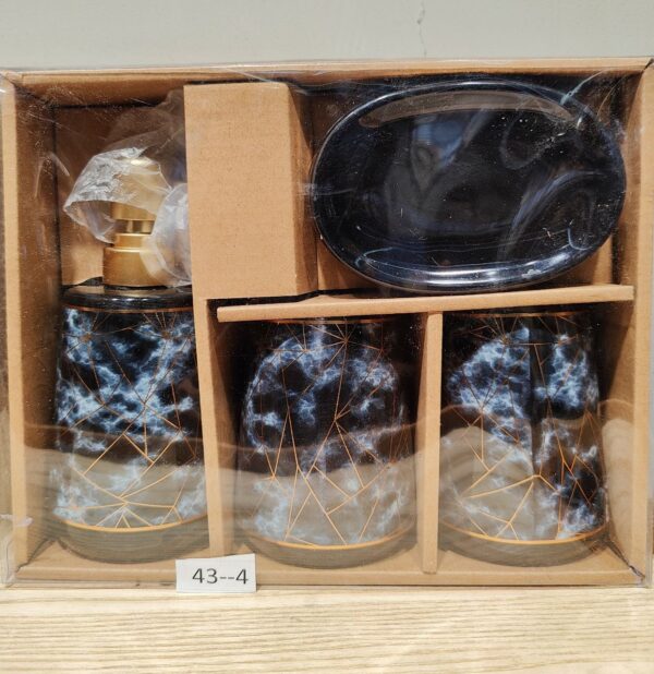 Bathroom Accessories Set, Liquid Soap Dispenser, Soap Dish, Toothbrush Holder and Tumbler (Set of 4).