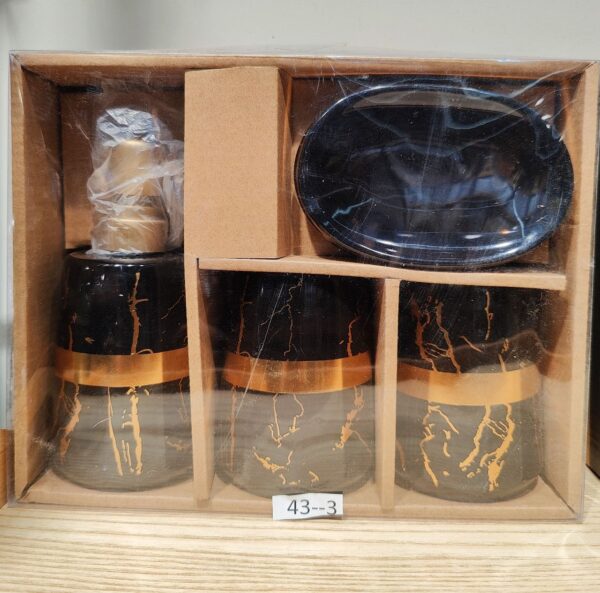 Premium Quality 4 Pcs, Ceramic Bath Set, Liquid Soap Dispenser, Soap Dish, Toothbrush Holder and Tumbler.