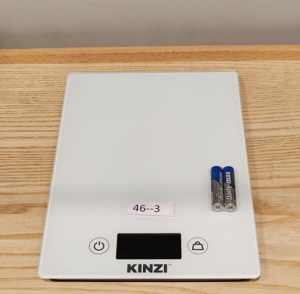 Kinzi Digital Touch Kitchen Scale Tempered Glass in Clean White.