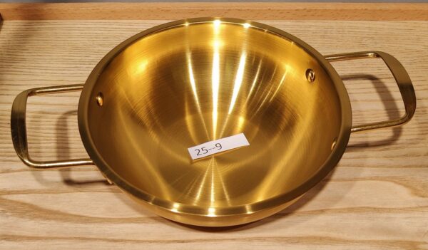 Gold Wok Cooking Pot Stainless Steel 18cm 25-9