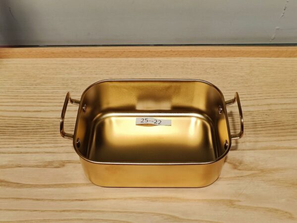 Golden stainless steel rectangle Dish 16cm 25-22