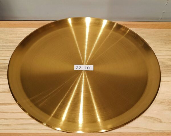Gold Cake Plate Round Stainless Steel Size : 30CM (27-10)