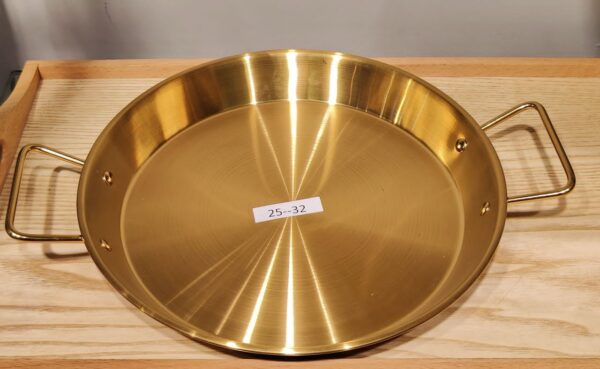 Golden stainless steel serving round dish 28cm (25-32)
