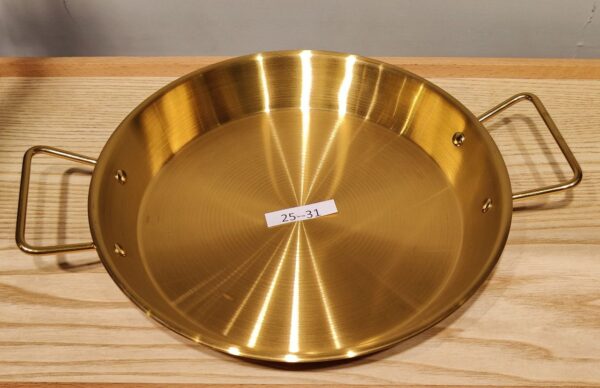 Golden stainless steel serving round dish 26cm (25-31)