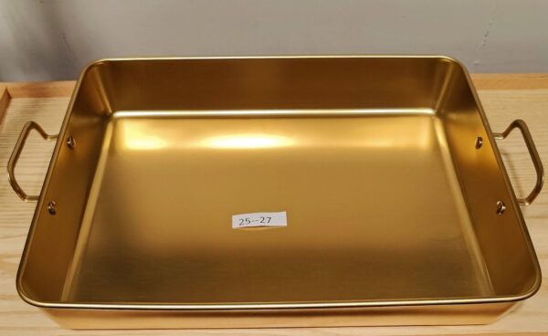 Golden stainless steel rectangle Oven Dish 35cm 25-27