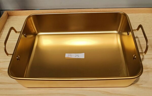 Golden stainless steel rectangle Oven Dish 25cm 25-25