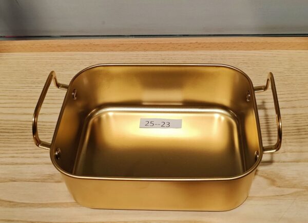 Golden stainless steel rectangle Dish 18cm 25-23