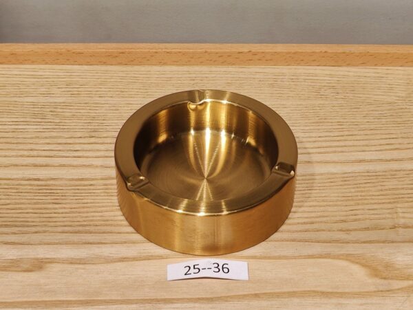 Golden stainless steel double wall Ashtray 9cm 25-36
