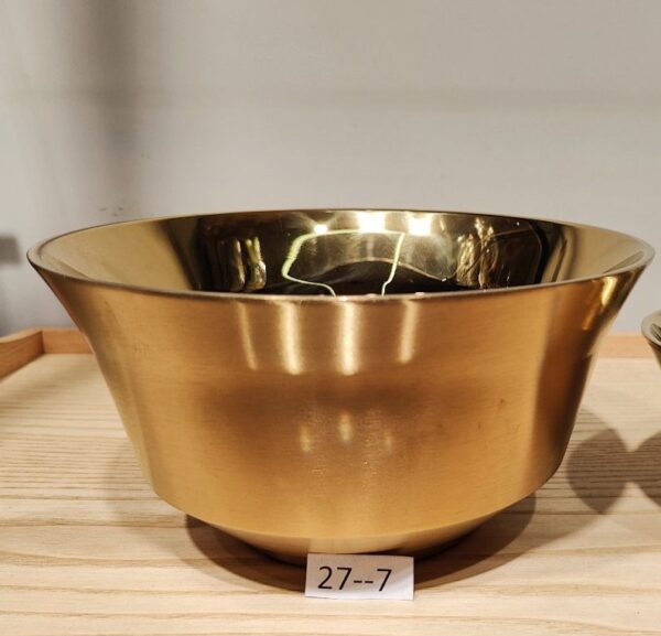 Golden stainless steel bowl curved 27-7 20cm